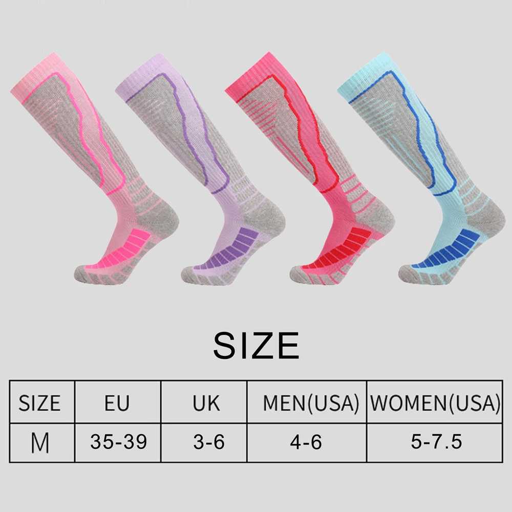 1 Pair Thermal Winter Cotton Women Ski Socks Children Sports Socks Snowboarding Cycling Adult Skiing Thicker Leg Warm Z250610