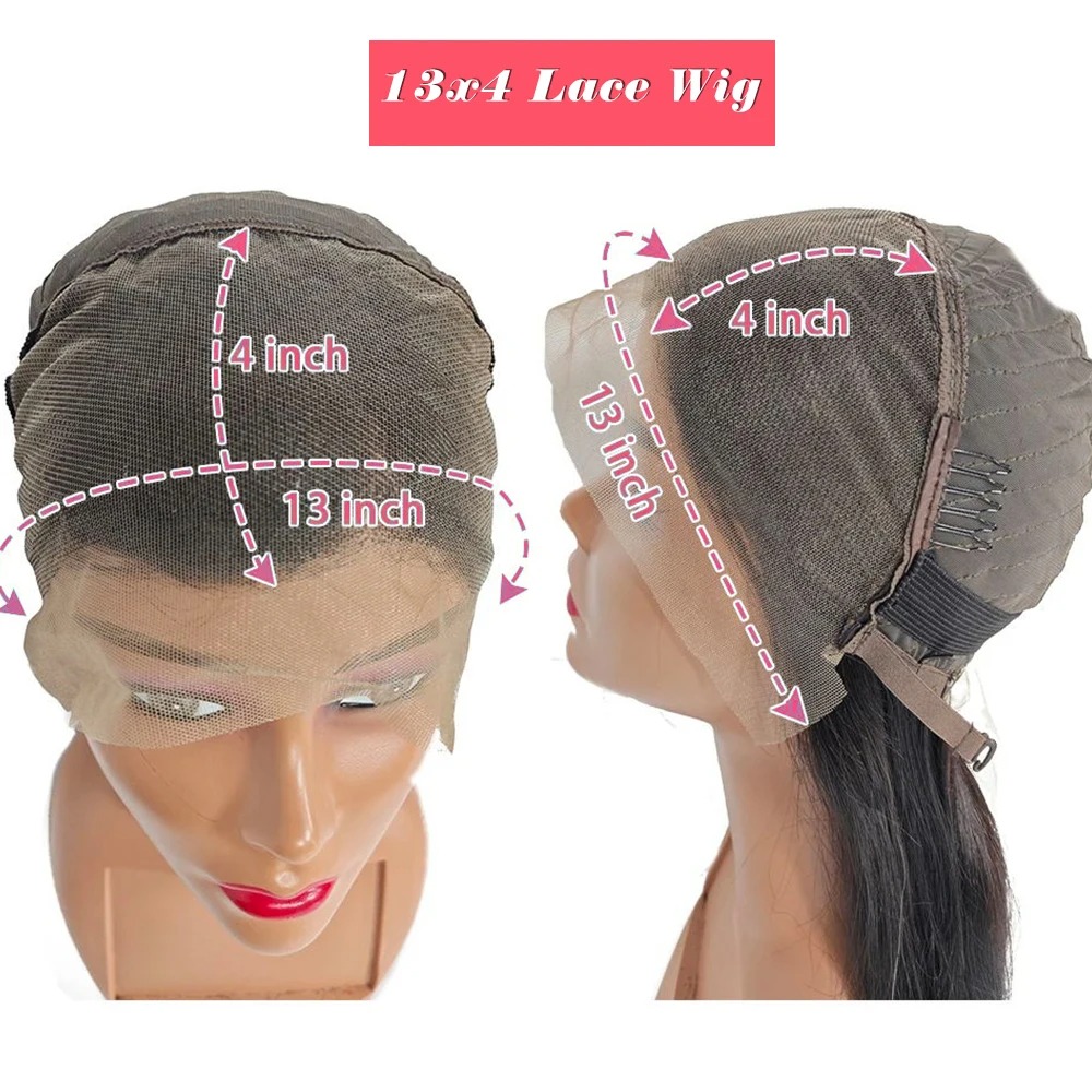 200% Density 13x4 Short Bob Straight Brazilian Hair HD Transparent Lace Full Lace Frontal Wigs Human Hair For Women Synthetic