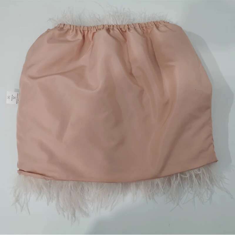 100% Natural Hair Short Length 38Cm Women's Real Ostrich Fur Mini Skirt Sexy Party Dance Costumes Customizable