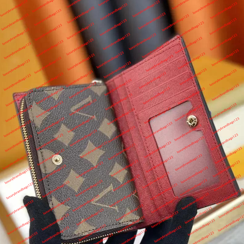 10A Designer wallet Brown flower rosalie victorine wallet Women coin purse card holder keychain Man Designer purses Key CardHolder small wallets travel Clutch Bags