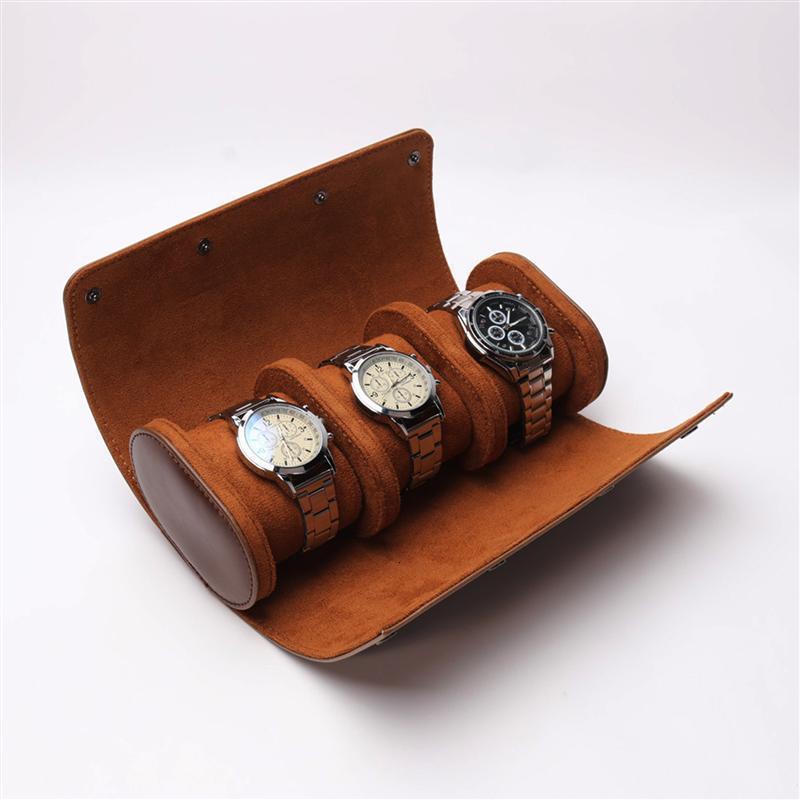 1/2/3-Slot Watch Roll Travel Case Personalized Watch Case Custom Leather Watch Box for Him Engraved Travel Watch Box Mens Gfits 240425