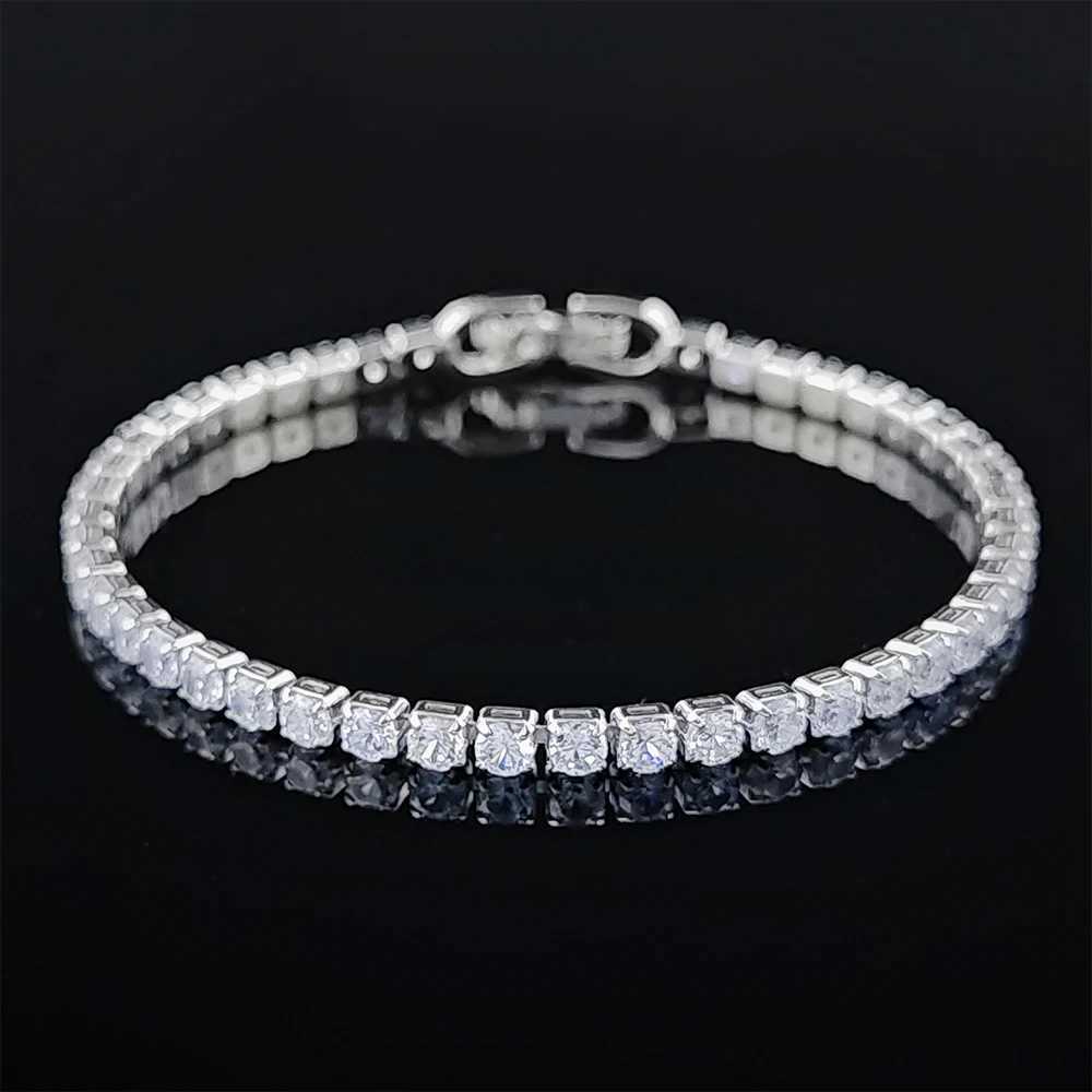 Silver Color 2.5/3/4/5mm Zircon Tennis Bracelet For Women Mens Hand Chain Wedding Gift Matching Jewelry Free Shipping Items s5650 XJ250707