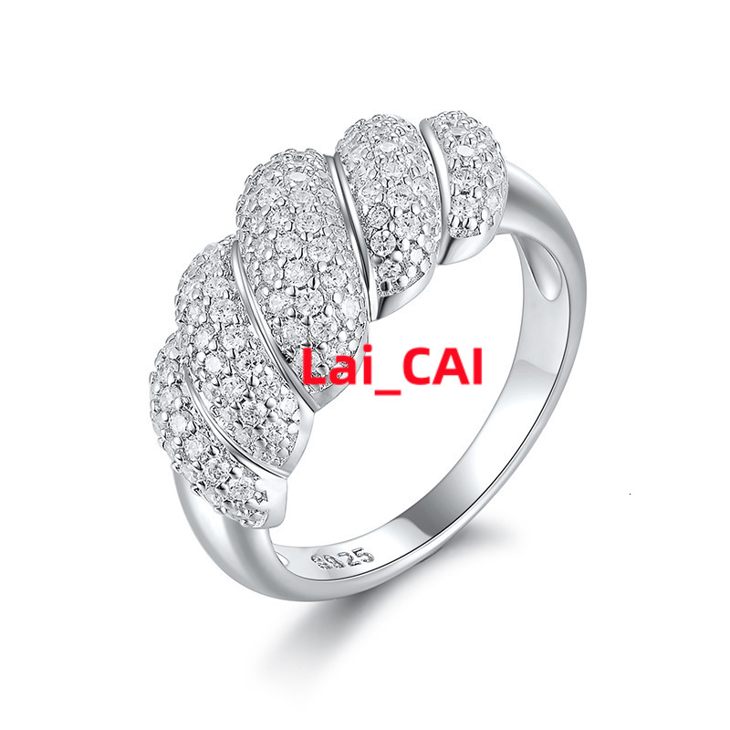 Hip Hop S925 Sterling Silver Moissanite Ring for Women S925 Silver Cubic Zircon Hip Hop Rings for Rappers