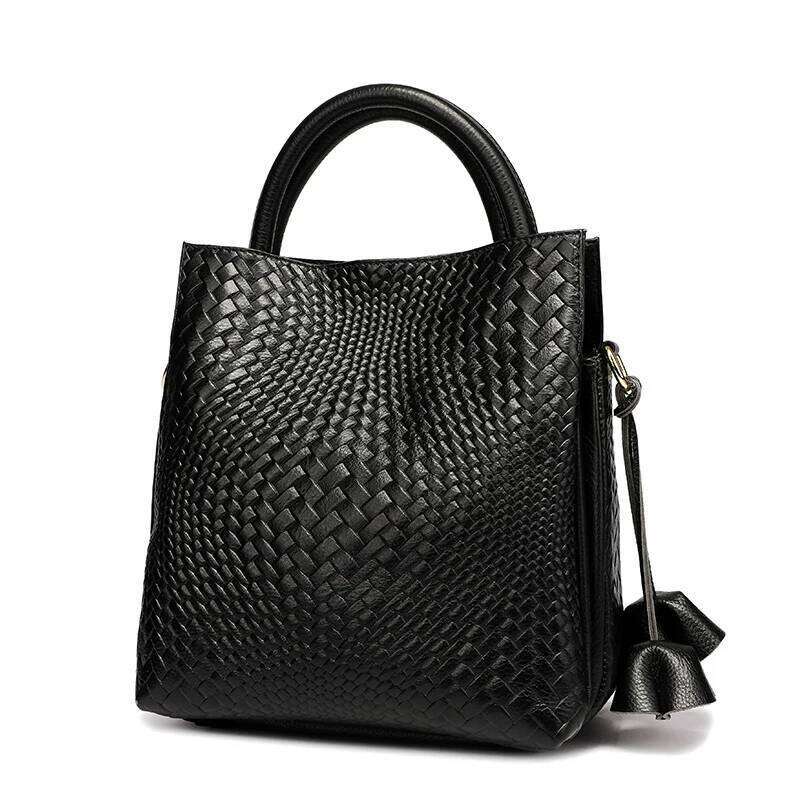 Aidrani New Women's Handbag, Large Capacity Woven Texture Bucket Bag, Multiple Colors