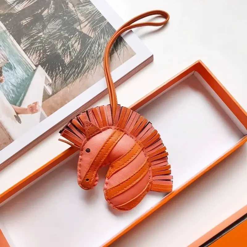 New Quality Leather Handmade Zebra Head Pendant Sheepskin Hand Sewn Unicorn Pendant Keychain Car Pendant Handbag Pendant Z250611