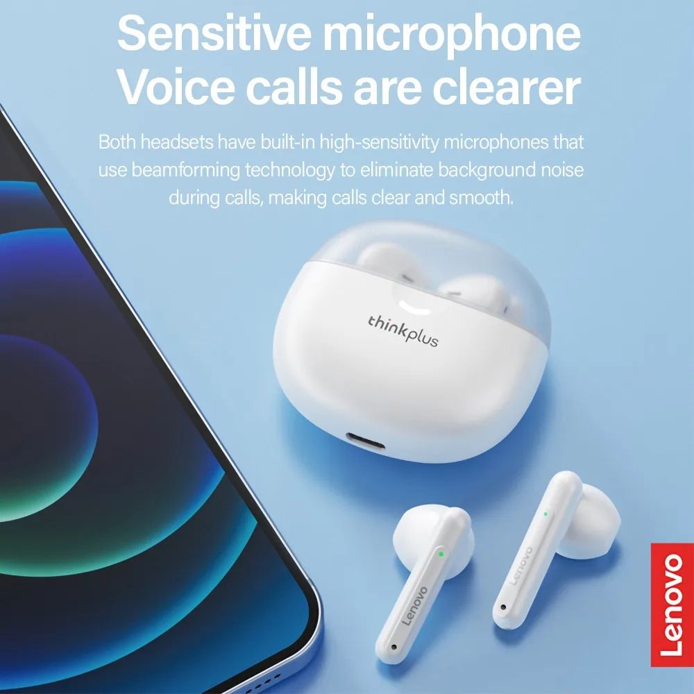 Lenovo LP1 Pro Earphone Wireless Bluetooth TWS Headphones Waterproof Sport Noise Reduction Game Earbuds With Microphone