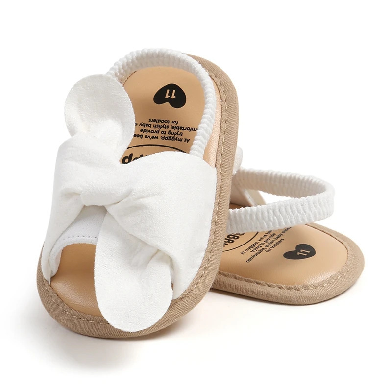 Adorable Baby Girls Sandals with Bowknot Detail Non-Slip Sole Soft Princess Shoes for Beach First Walker Toddler Sandals 250611