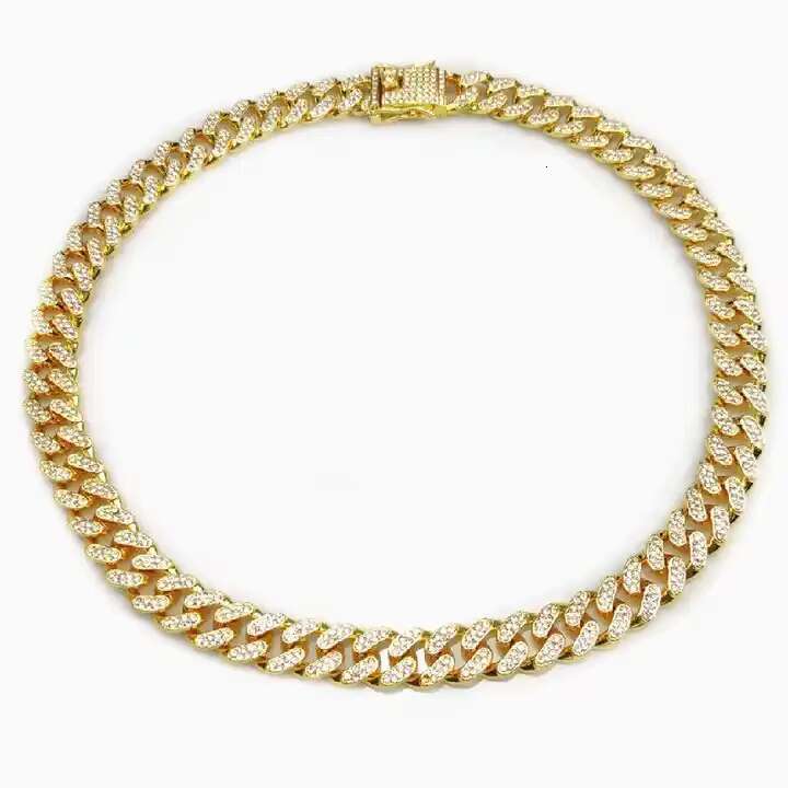 OACOCA Luxury Ice Out Vvs Diamond Moissanite Chain Necklace 18k Gold Plated Link Chain Necklace