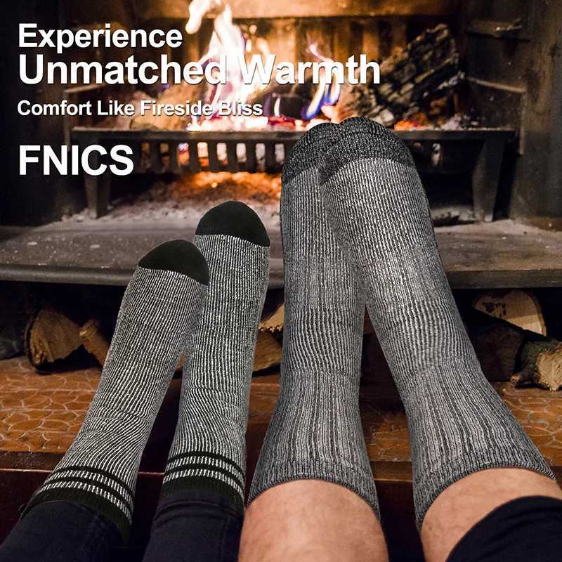 3 Pairs Men Women Merino Wool Crew Socks Thickened Thermal and Warm Socks for Winter Work Outdoor Hiking Running Sports Large Z250610