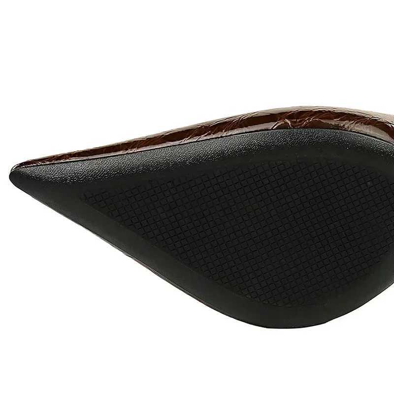 Women Vintage 8cm High Heels Patent Leather New Party Pumps Fashion Classic Pointed Toe Side Hollow Brown Evening Banquet Shoes XJ250610