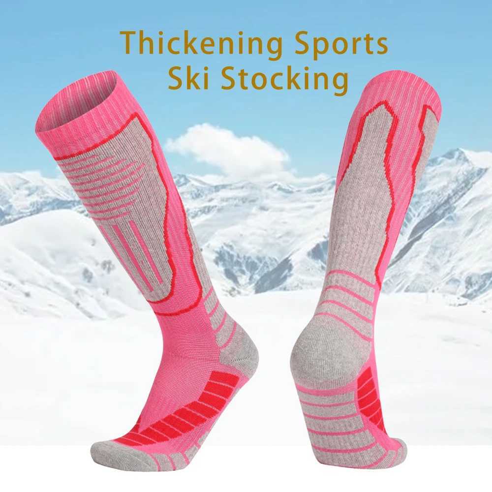 1 Pair Thermal Winter Cotton Women Ski Socks Children Sports Socks Snowboarding Cycling Adult Skiing Thicker Leg Warm Z250610
