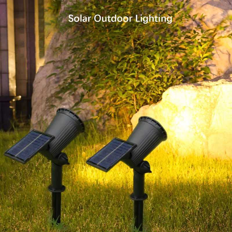9 LEDs Solar Spotlights Outdoor IP65 Waterproof Spot Lights Brightness Adjustable for Garden Backyard Driveway Patio Decoration Z250610