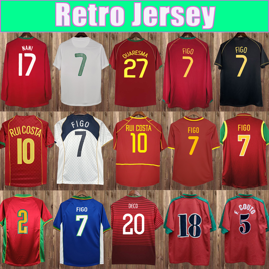 1997 2018 FIGO Mens Retor Soccer Jerseys National Team J. CADETE RUI COSTA F. COUTO QUARESMA EDER Home Away 3rd Vintage Football Shirts