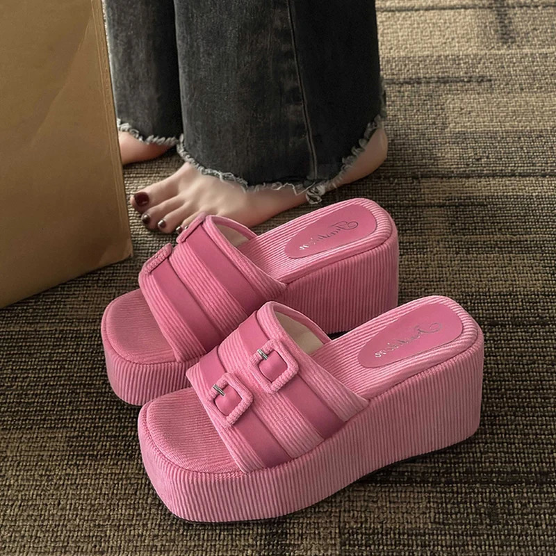 Shoes Slippers Casual Slipers Women Slides Platform On A Wedge Summer Fashion House Slippers Platform Shoes Slides S 250609