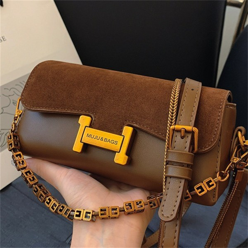 New bags hot Cross Body for woman fashion flap Casual Chains handbag versatile classic Patchwork shoulder bag black coffee brown