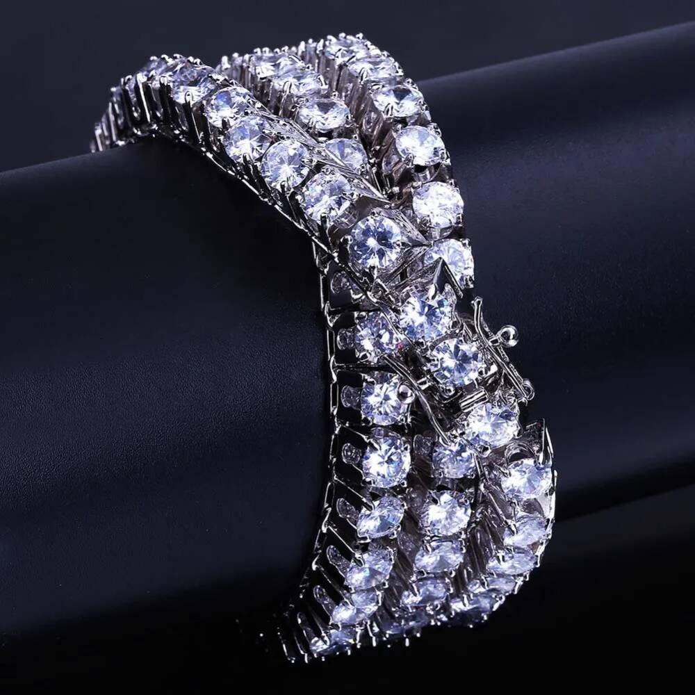 Men's 10mm Hip Hop Bling Iced out Gold Cubic Zirconia Tennis Chain Necklace Single Row CZ Stone Choker Jewelry
