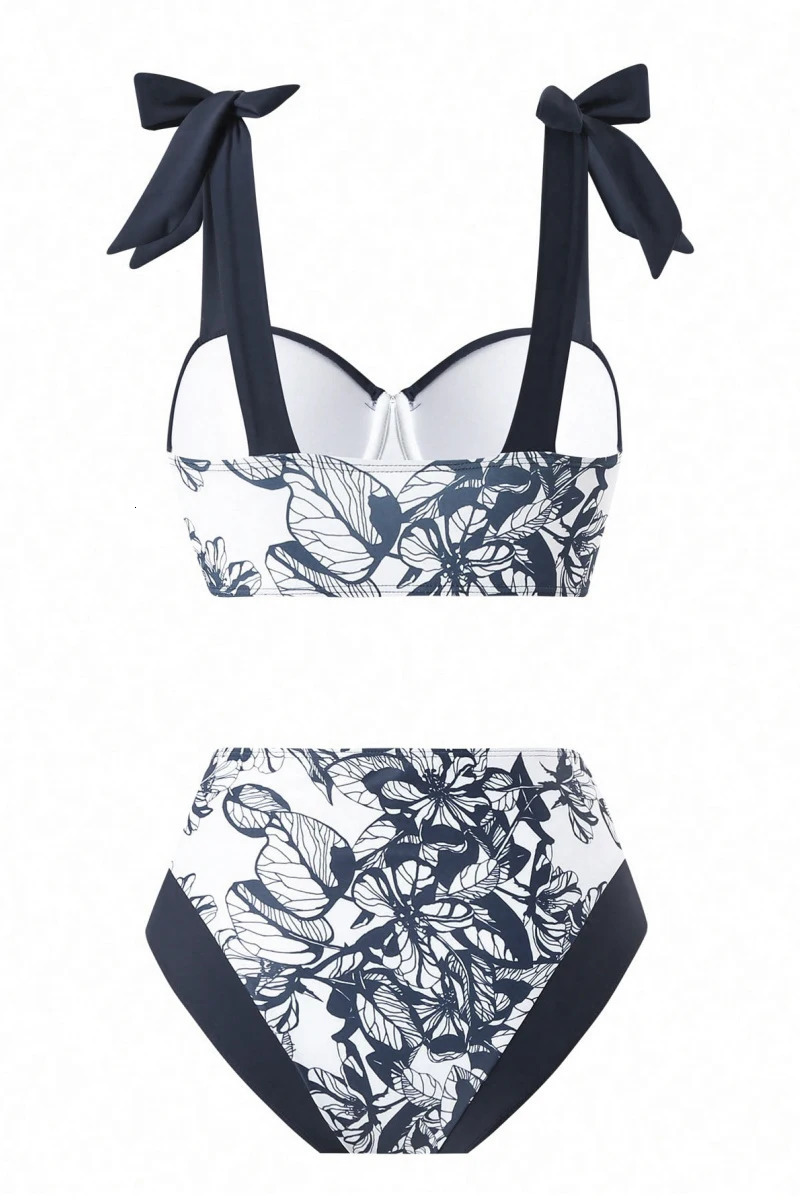 2025 Women Bikinis Set With Cover Swimsuit Swimwear Plus Size Push Up Large Big Floral Swimming Suits Beachwear Bathing y250530