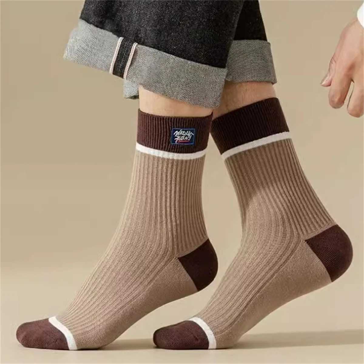 Dreamlikelin 5Pairs/lot Mens Autumn Winter Socks Harajuku Streetwear Men Breathable Sports Socks Trendy Middle Tube Socks Z250610