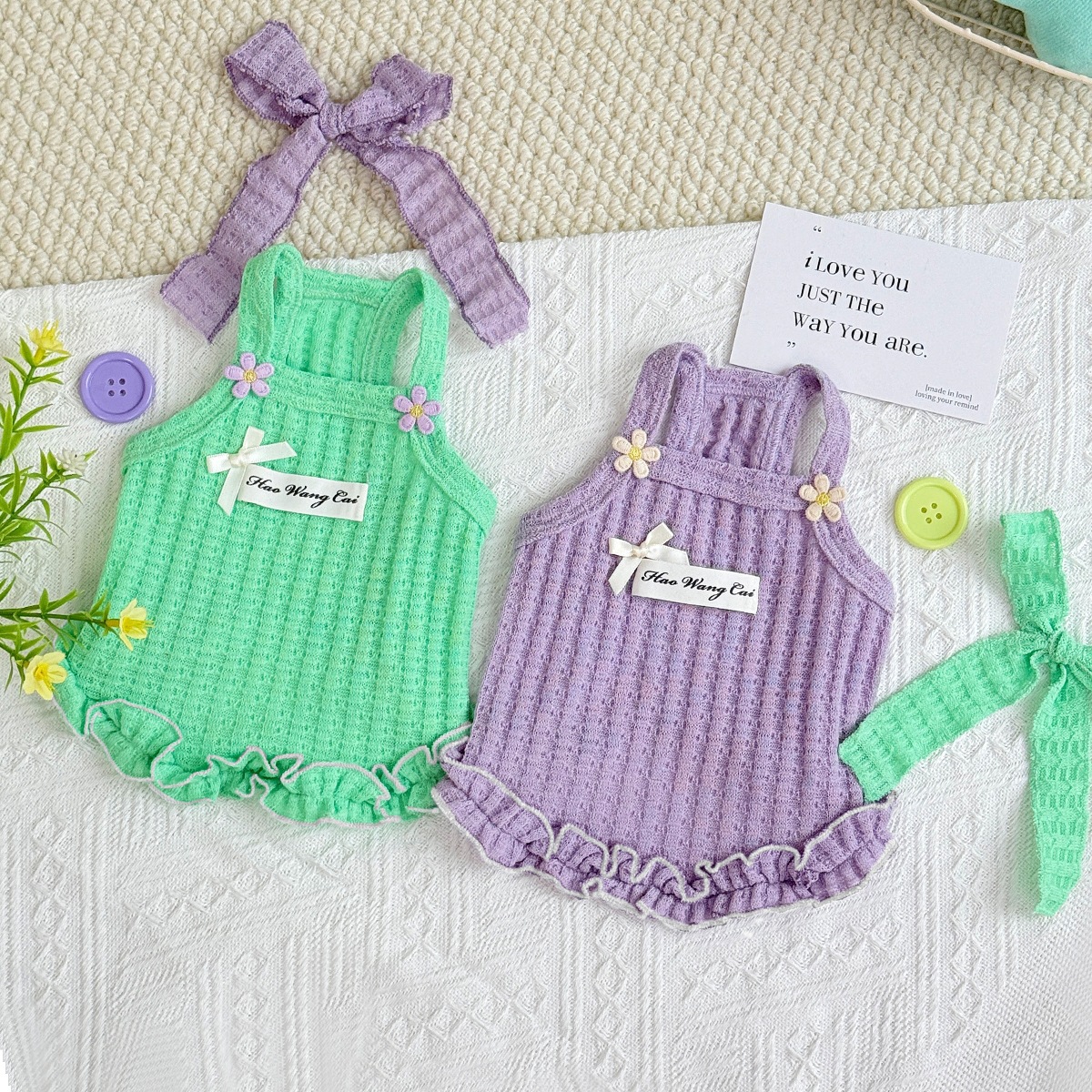 Cute pet cat and dog cotton vest summer thin breathable Teddy Bichon dog cat pet clothes wholesale