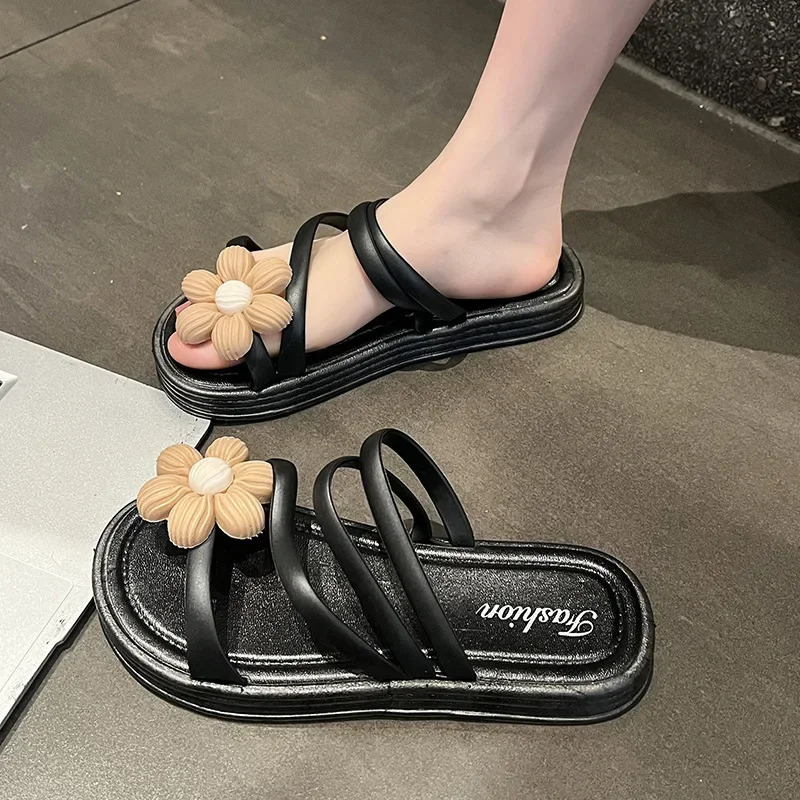 Summer Womens Fashion Slippers - Thick Sole Non-slip Wear-resistant for Indoor Outdoor 250609