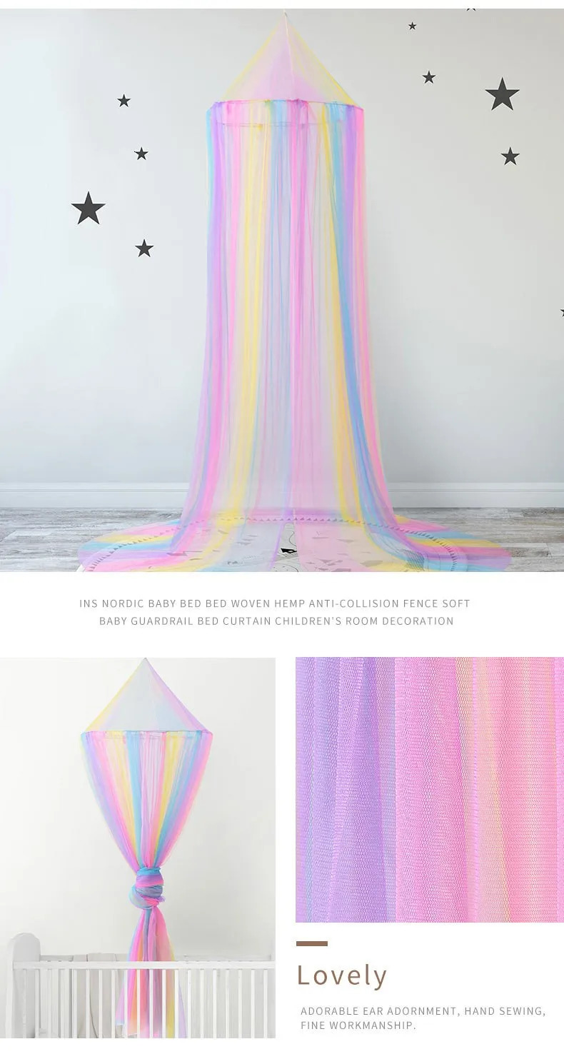 Summer rainbow dome baby mosquito net antimosquito free installation of childrens cute beautiful bed curtain 250604z