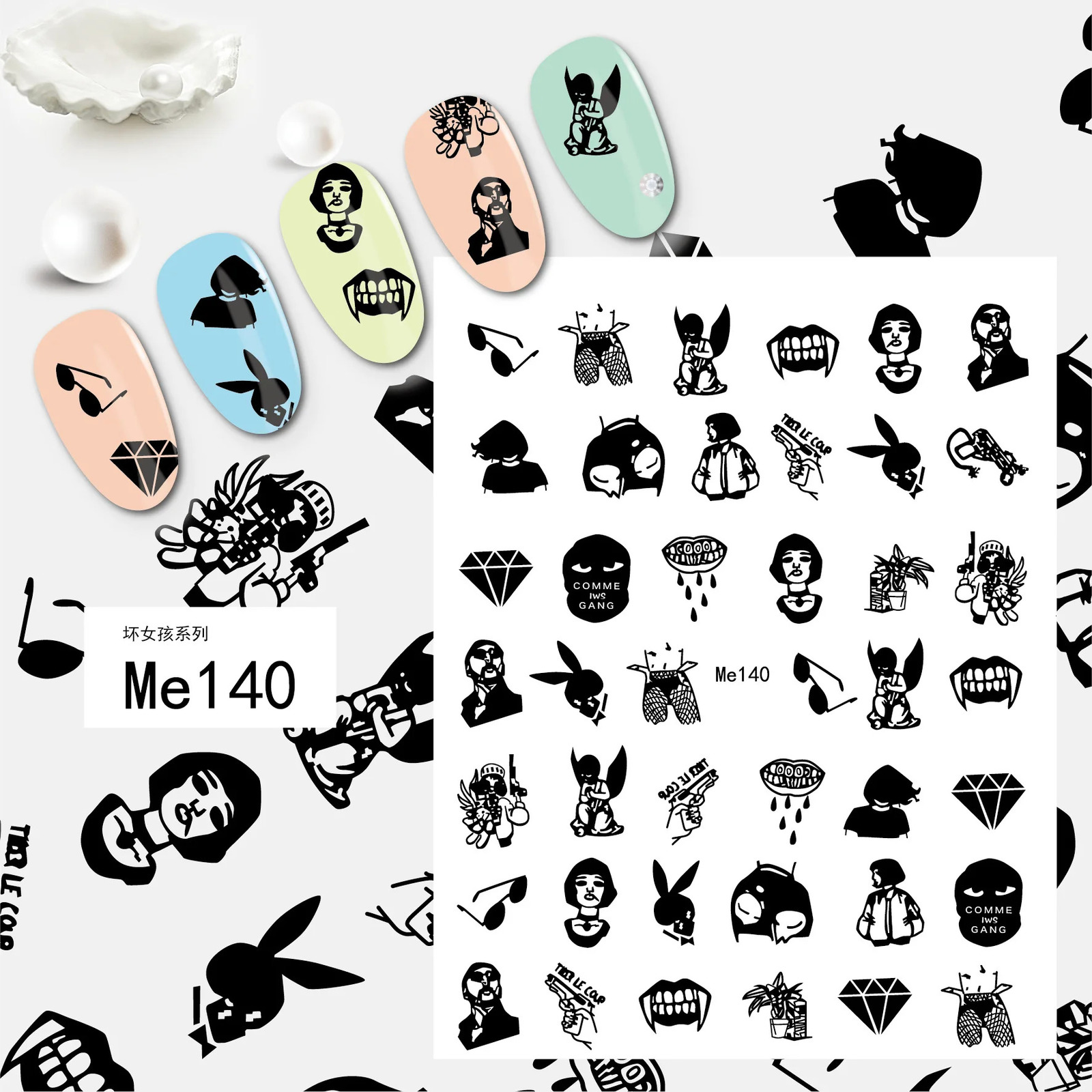 Valentines Day Limited Adult Nail Stickers Art Decoration 3D Sexy Woman Love Accessories Decal 250605