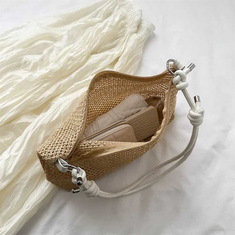 Handmade Braid Straw Bag Large Capacity Summer Beach Shoulder Bag Women Girls Fashion Handbag Rattan Woven Tote Bag for Ladies XJ250610