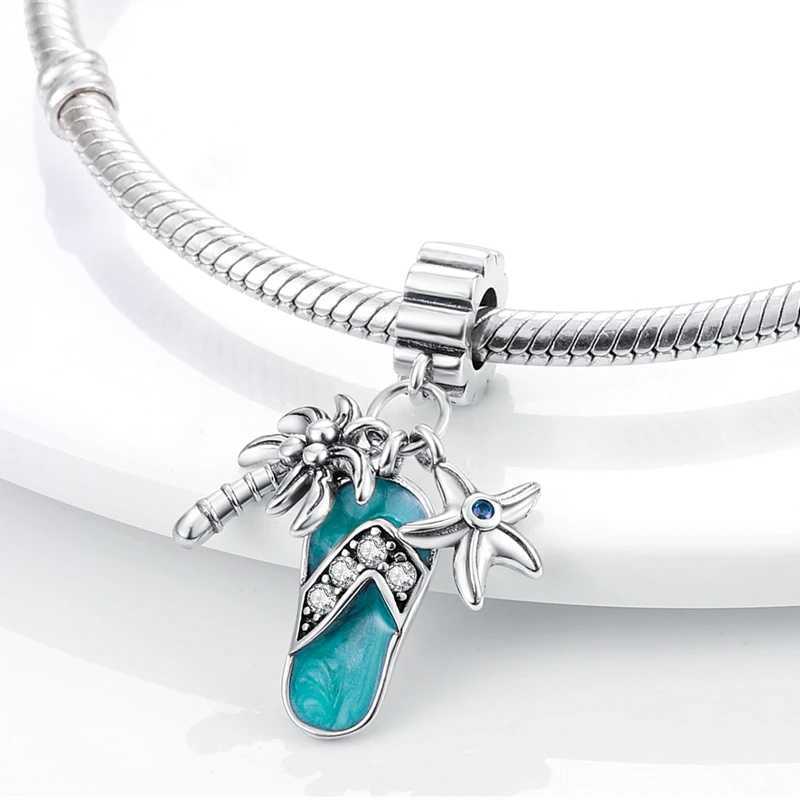 925 Sterling Silver Cowboy Boot Slipper Shoes Dangle Charms fit MULA Bracelet Necklace Enamel Pendant Bead DIY Jewelry Making XJ250611