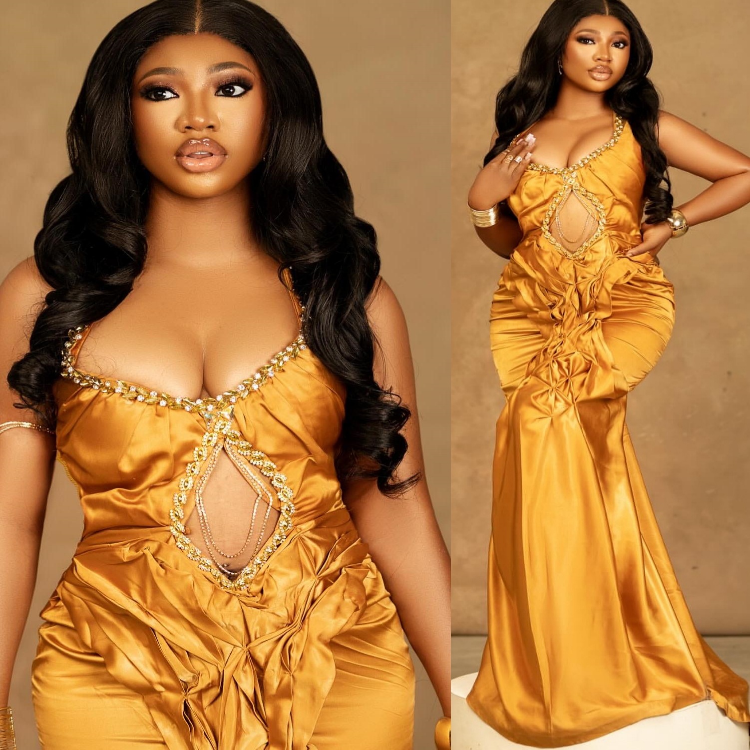 Gold Mermaid Prom Dresses 2025 Crystals Spaghetti Satin Charming Evening Formal Party Second Birthday Engagement Gowns Plus Size Dress For Special Occ