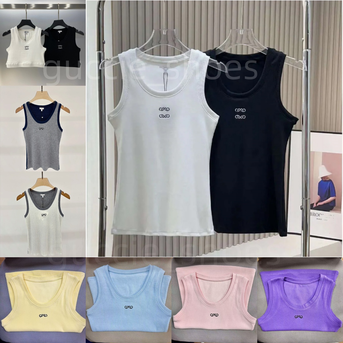 Women Knits Croptop Tank top Designer Embroidery Vest Sleeveless Breathable Knitted Pullover Womens Sport Crop Tops