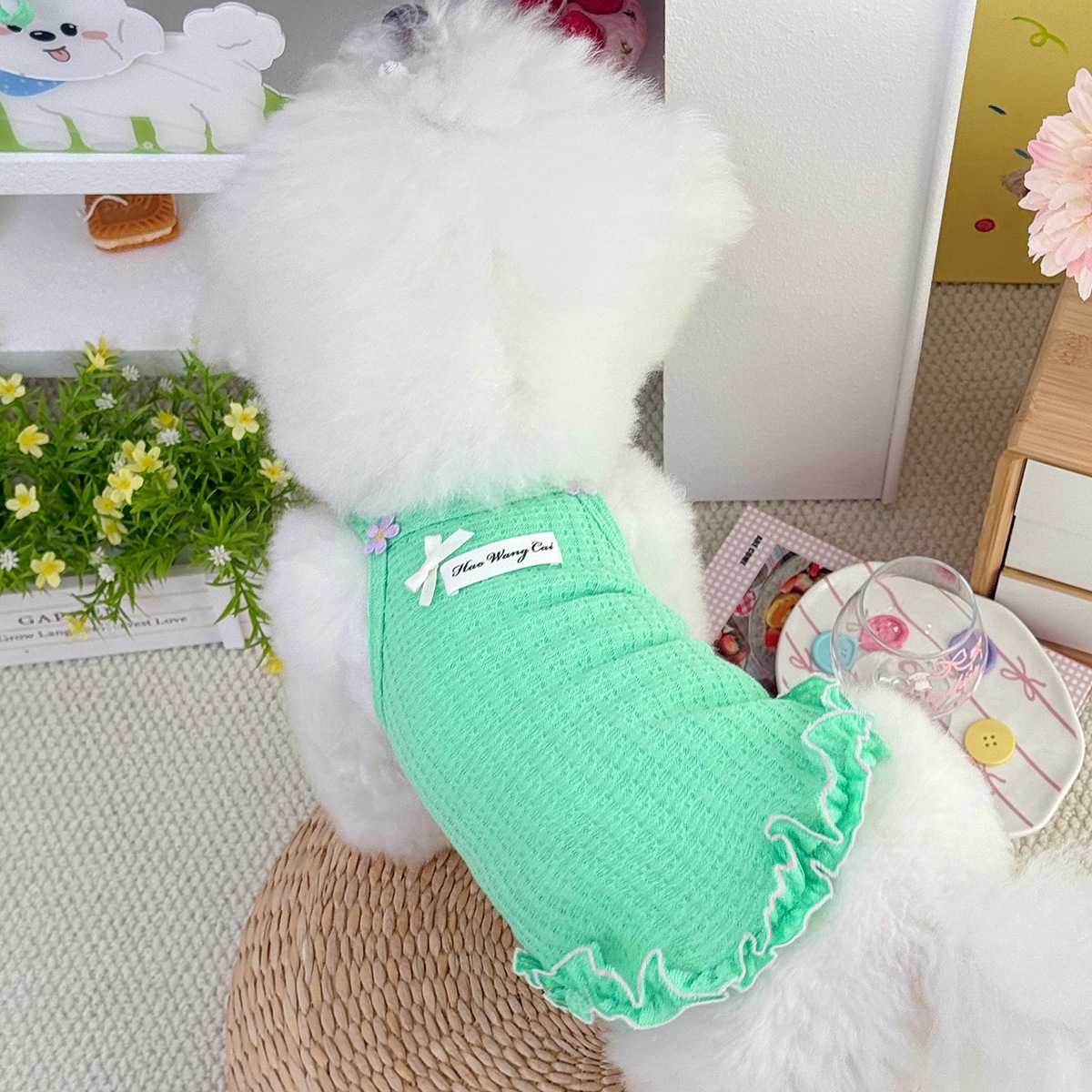 Cute pet cat and dog cotton vest summer thin breathable Teddy Bichon dog cat pet clothes wholesale