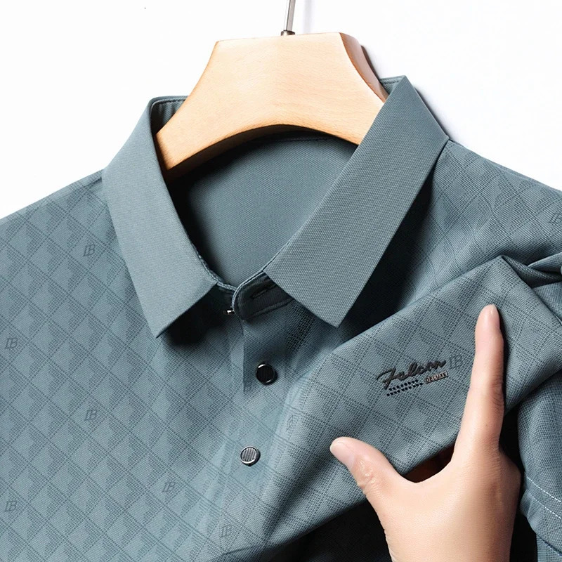 Mens Badge Casual Fashion Short Sleeved POLO Shirt Summer Comfortable Top 250610