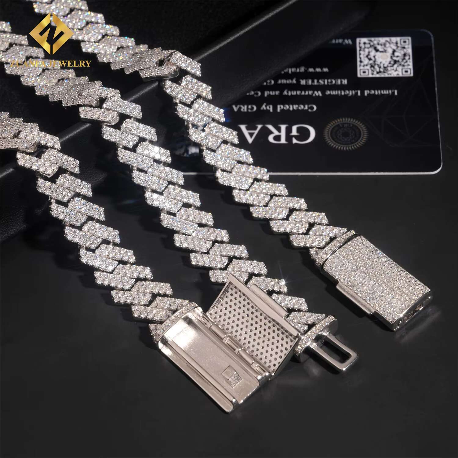 Custom Iced Out 13mm Hip Hop Men Jewelry Necklace Diamond Cuban Link Chain 925 Sterling Silver Moissanite Necklace Bracelet