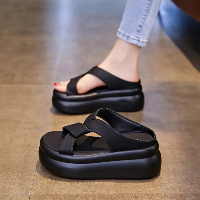 Womens Beach Sandals Thick Bottom Soft Sole Dress Fashionable Summer Platform Outdoor Slippers Womens Sandals 250609