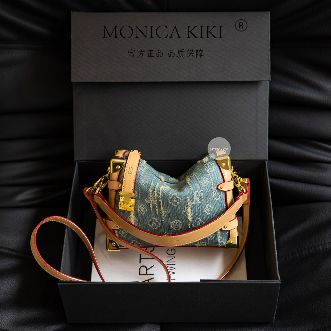 Free shipping designer Bag Light Luxury European and American Retro Canvas Denim Distressed Small Box Shoulder Bag Crossbody Bag Women Bag