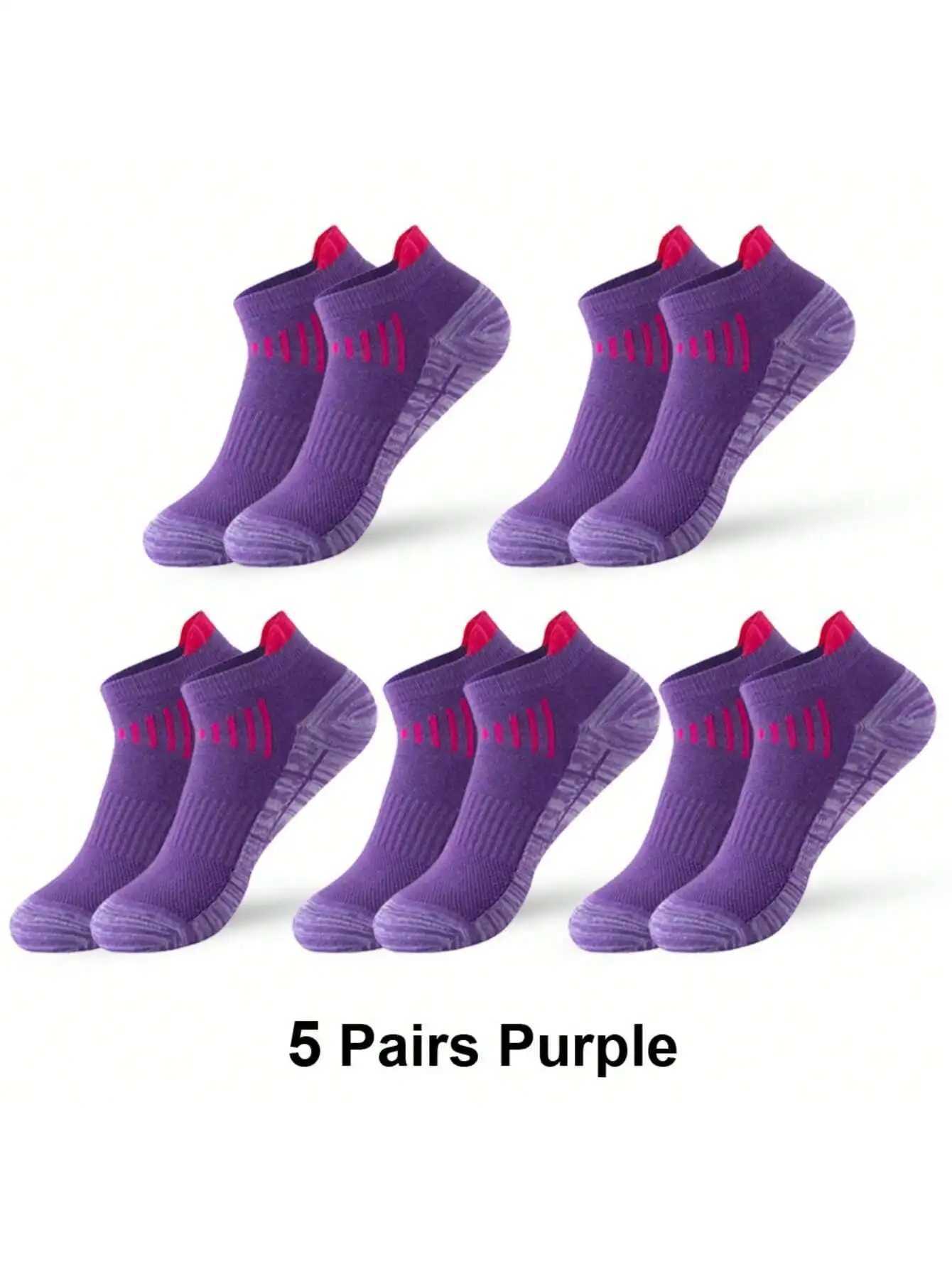 5 Pairs Unisex Anti-Slip Sweat-Absorbent Anti-Odor Anti-Friction Sports Socks For Outdoor Running Low-Cut Ankle Sport Socks Z250610