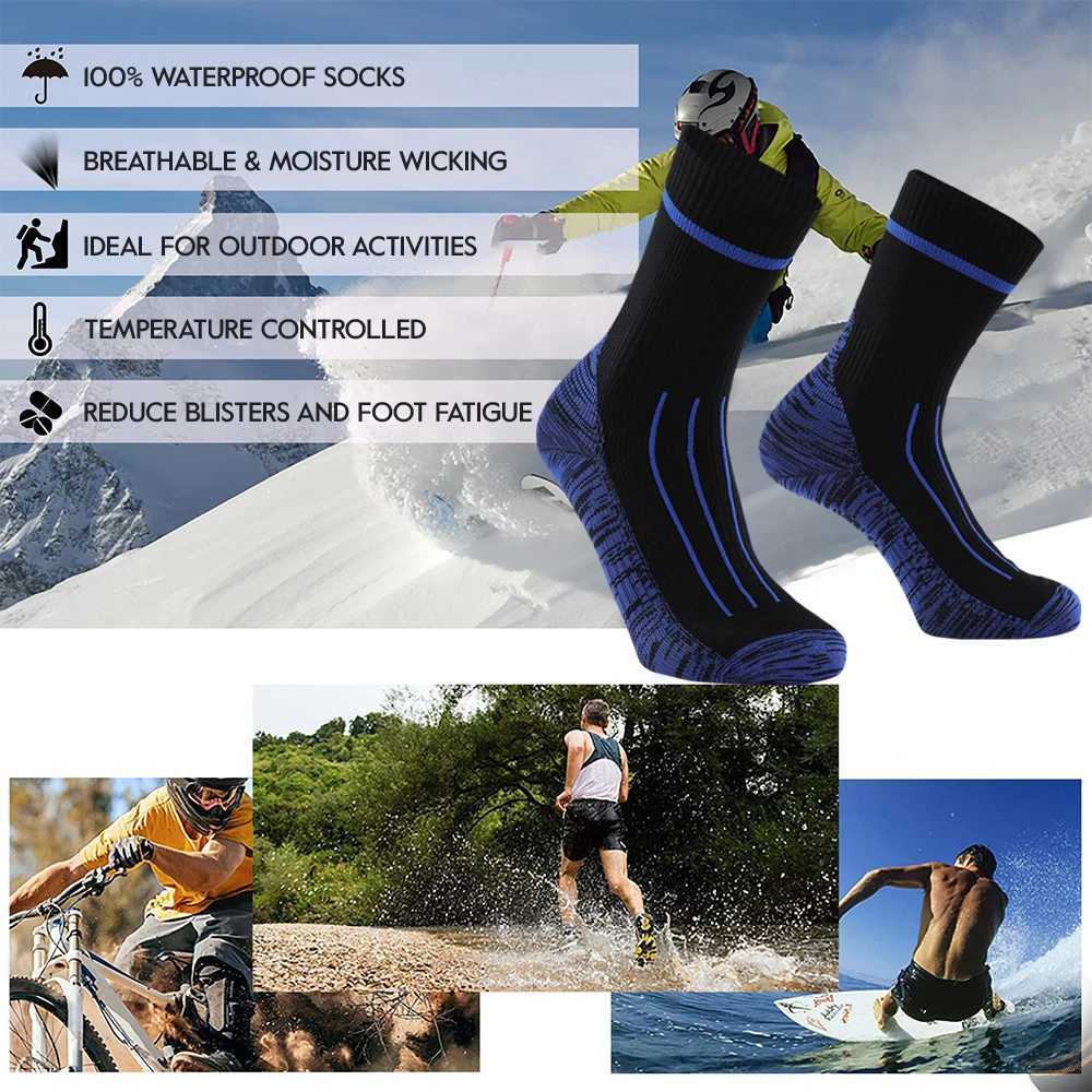 Men Waterproof Socks Breathable Athletic Socks Outdoor Hiking Wading Camping Winter Snow Warm Skiing Socks Riding Sports Socks Z250610