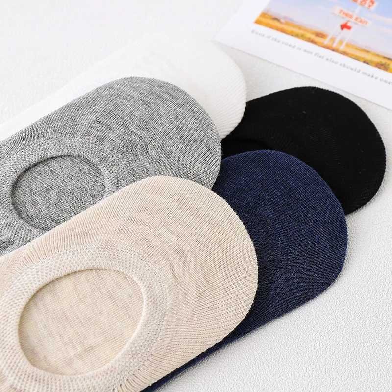 5 Pairs Unisex Men Socks 5 Colors Summer New Cartoon Bear Cotton Boat Socks Light Comfortable Sweat-absorbent Invisible Socks Z250610