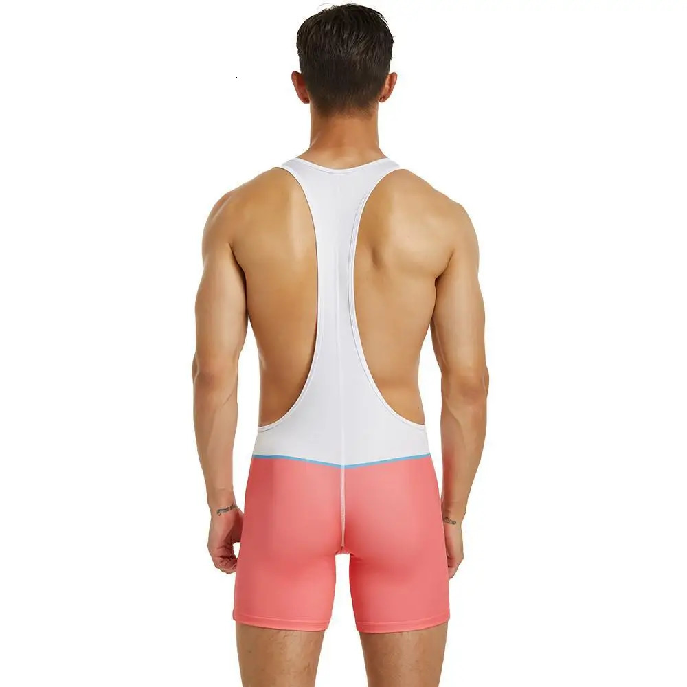 TAUWELL Men Undershirts Onepiece Vest Bodysuit Shorts Wrestling Singlet Bodybuilding Jumpsuit Gym Fitness Workout Sportwear 250609