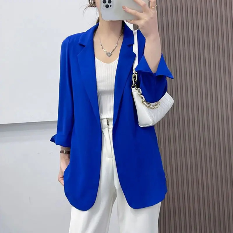 Purple Blazers Jacket for Women Fall Outfits Korean Long Trend Clothing Casual Womens Blazer Suits Tailoring Spring Coats 250610