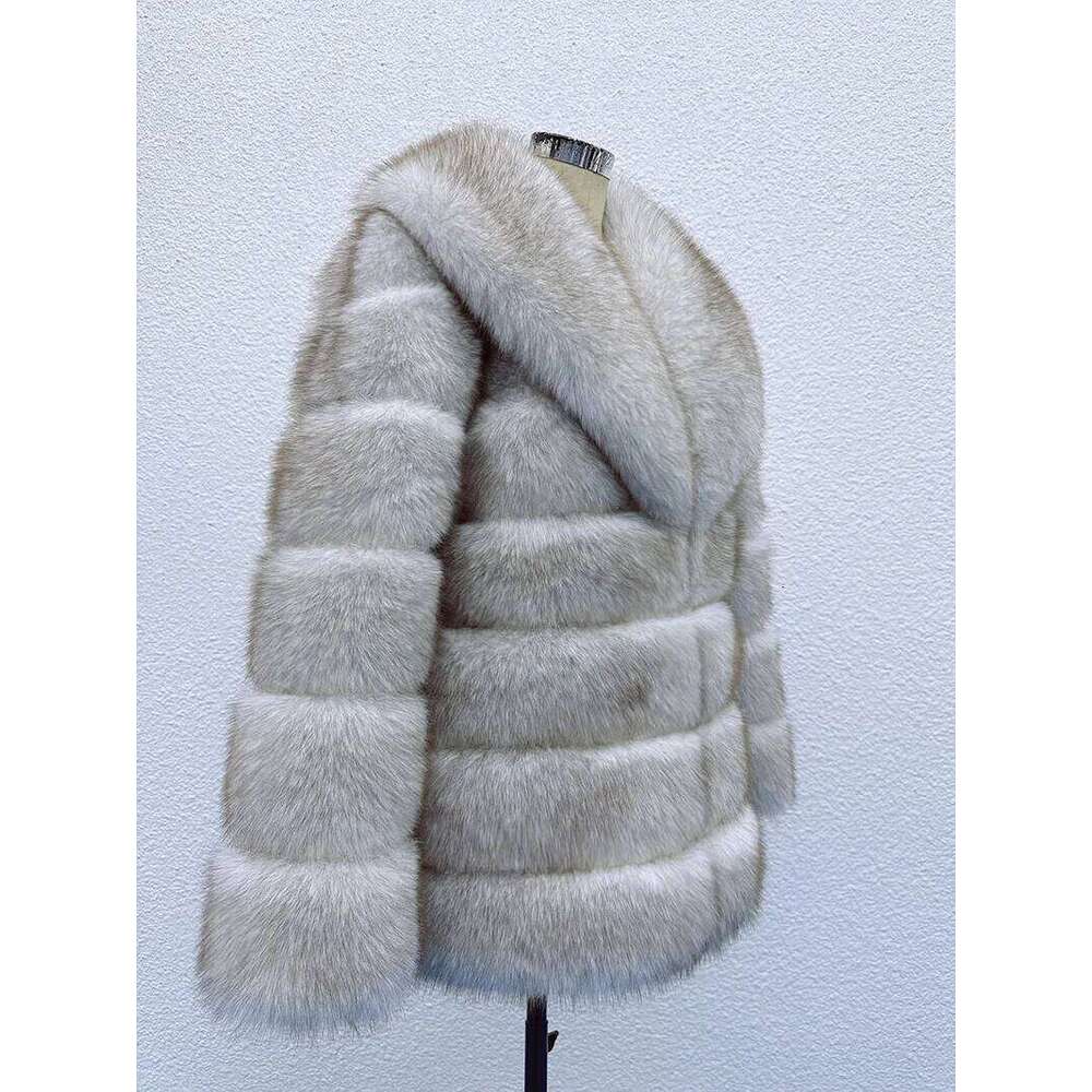 Autumn and Shawl Collar Jacket Fast Shipping New Women Fashion Faux Fox Fur Long for Winter Warm Over Coat