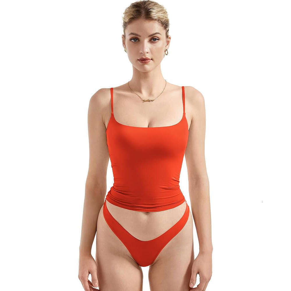 Summer Spaghetti Strap Vest Sexy Sleeveless Black Two-Piece Jumpsuit Top Milk Silk Women's Clothing B5