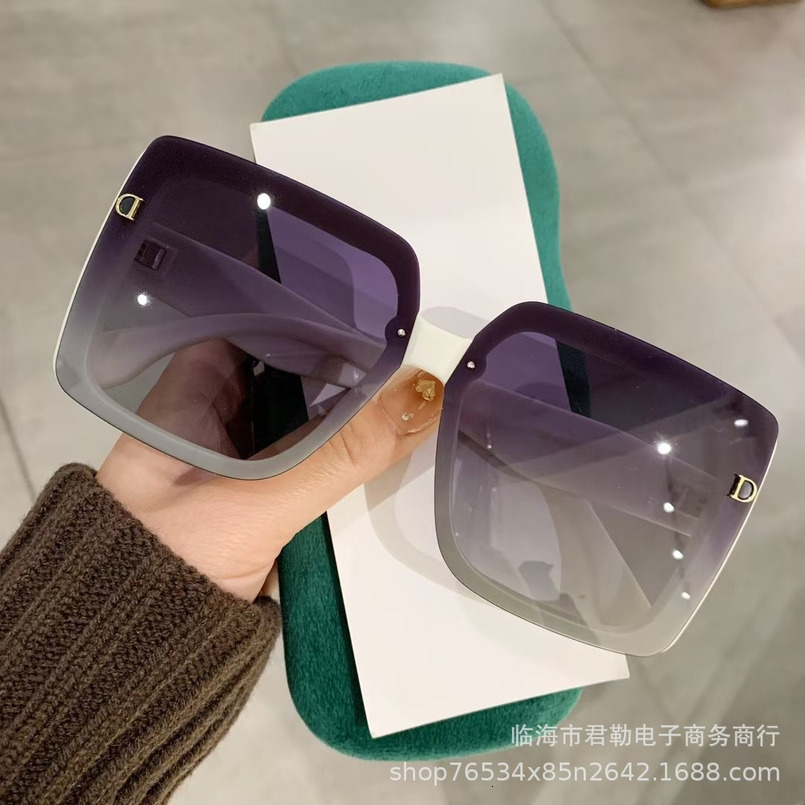 Trendy Large Frame for Men and Women Summer High-end Feel Sunglasses TikTok Internet Celebrity Polarized Glasses