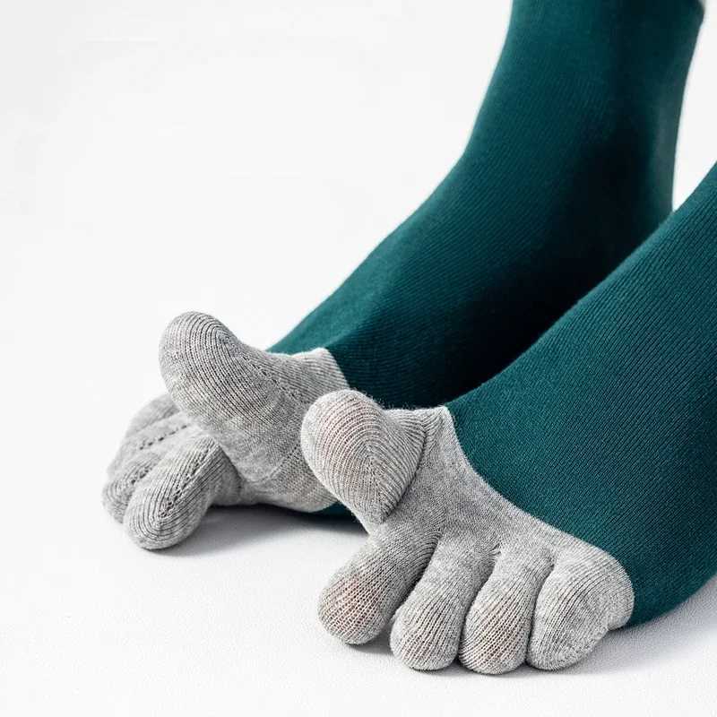 3-5 Pairs Five Finger Socks Men Gym Sport Crew Socks with Separate Fingers Mid Tube Cotton Toe Socks Non-slip Running Breathable Z250610
