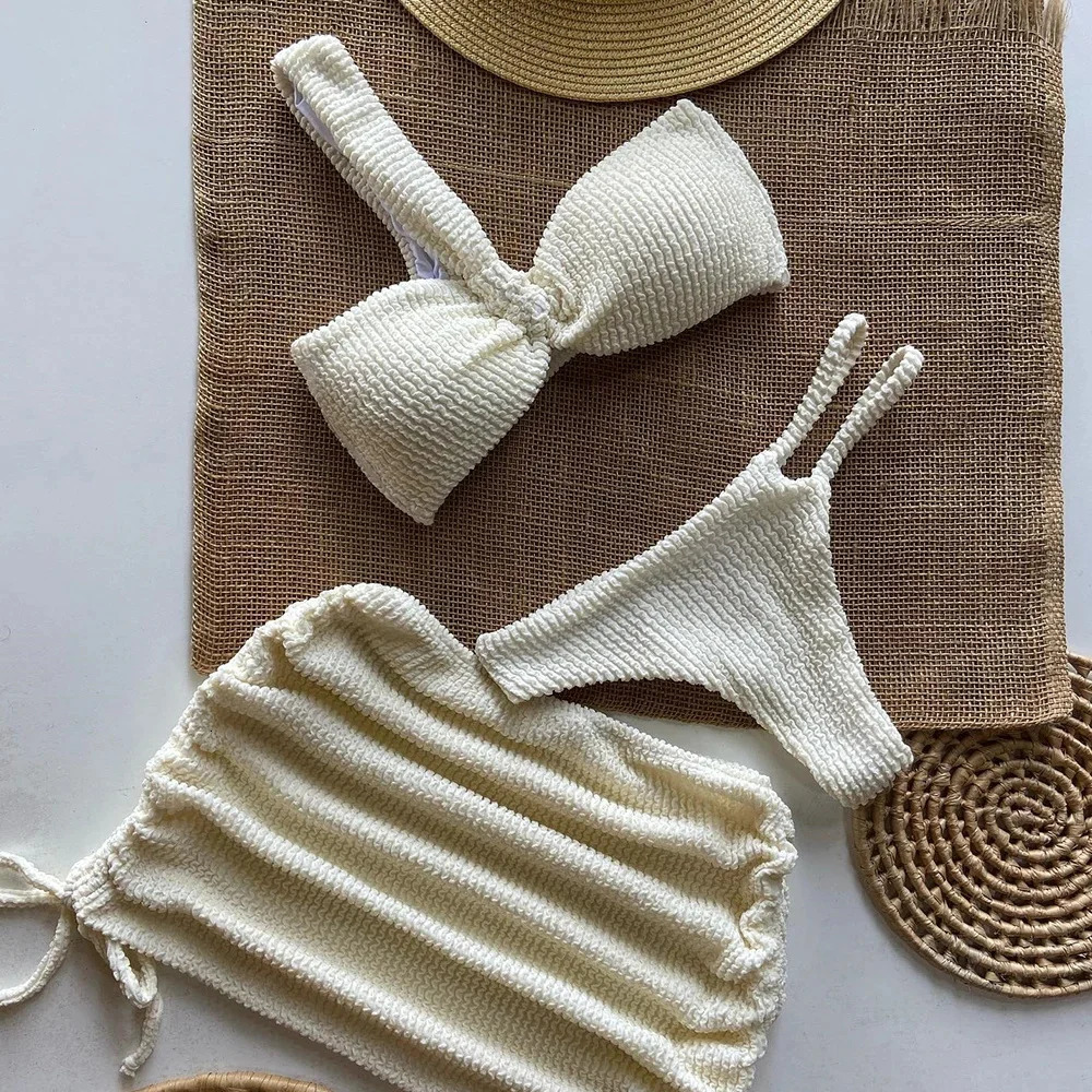 Sexy 3pieces Micro Bikini Women Swimsuit Female Swimwear Thong Bikinis Set Brazilian Beach Wear Bathing Suit Biquini 250609