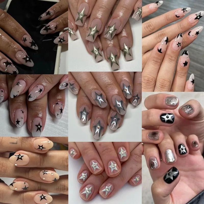 Sparkling Star Nail Art Stickers Pentagram Suitable for Female and Decoration 250605