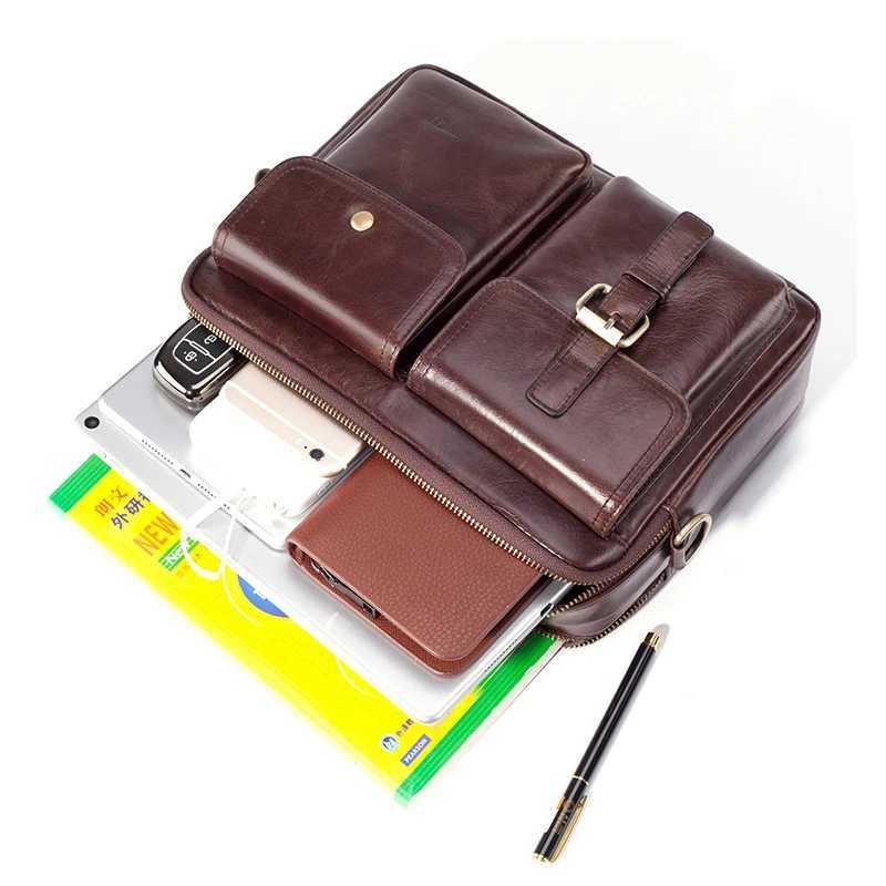 Brand New Cowhide Leather Messenger Bag Men Genuine Leather Handbag Male Travel Pad Shoulder Bag for Men Office Briefcase Totes W250610