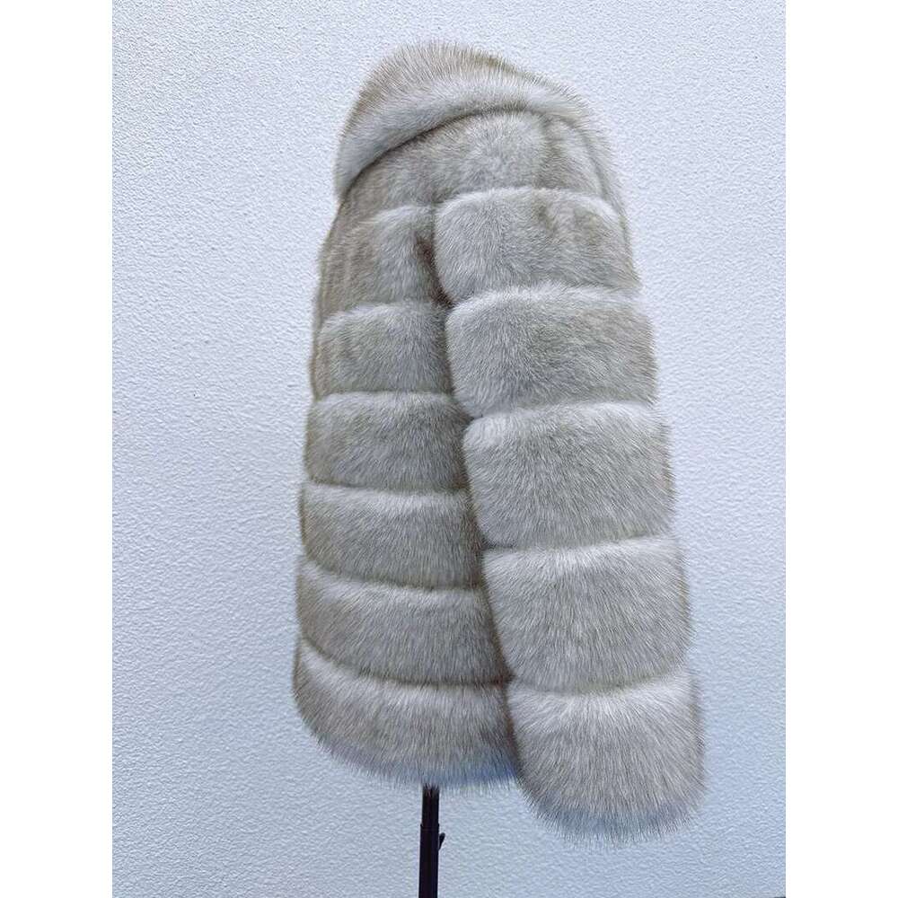 Autumn and Shawl Collar Jacket Fast Shipping New Women Fashion Faux Fox Fur Long for Winter Warm Over Coat