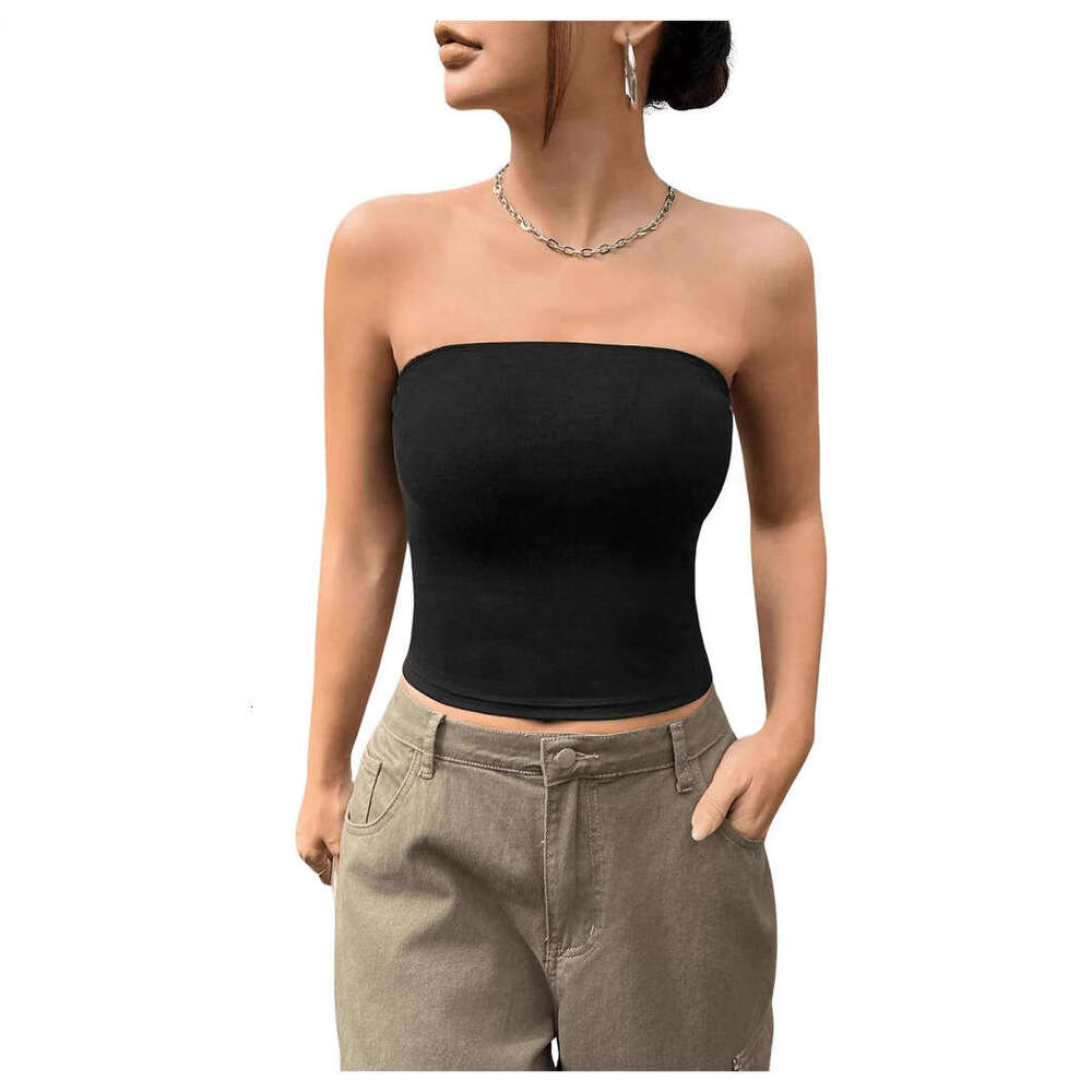Tube Top Pure Desire High-End Sense Vest Design Short Slim Sexy Hot Girl Women's Clothing B5