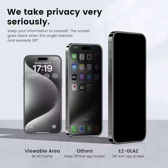Proof for iphone 17 16 Pro Max Easy Install Privacy Screen Protector Dust Free Without Bubbles